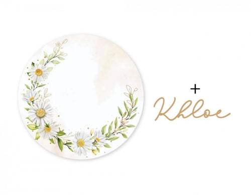 PRE ORDER Daisy Wreath Plaque - Cute as a Button by Laura