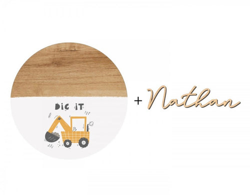 PRE ORDER Printed Digger Plaque - Cute as a Button by Laura