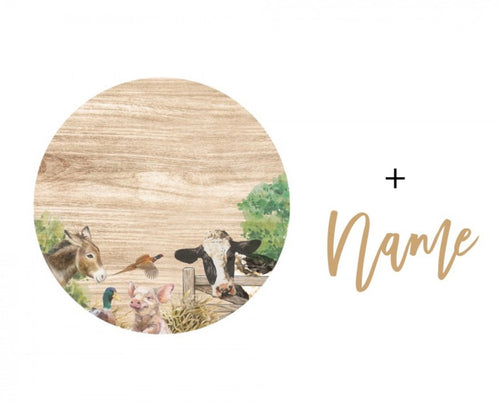 PRE ORDER Printed Farm Animals Plaque - Cute as a Button by Laura