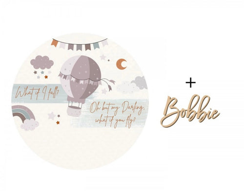 PRE ORDER Printed Hot Air Balloon Grey - Cute as a Button by Laura