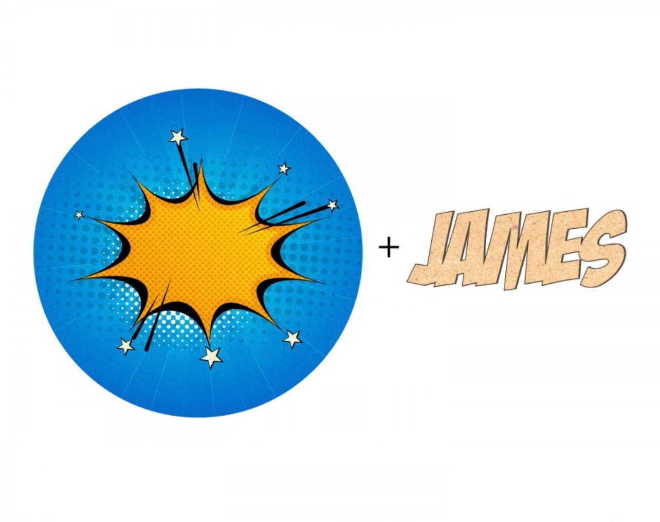 PRE ORDER Printed Superhero Pow Plaque - Cute as a Button by Laura