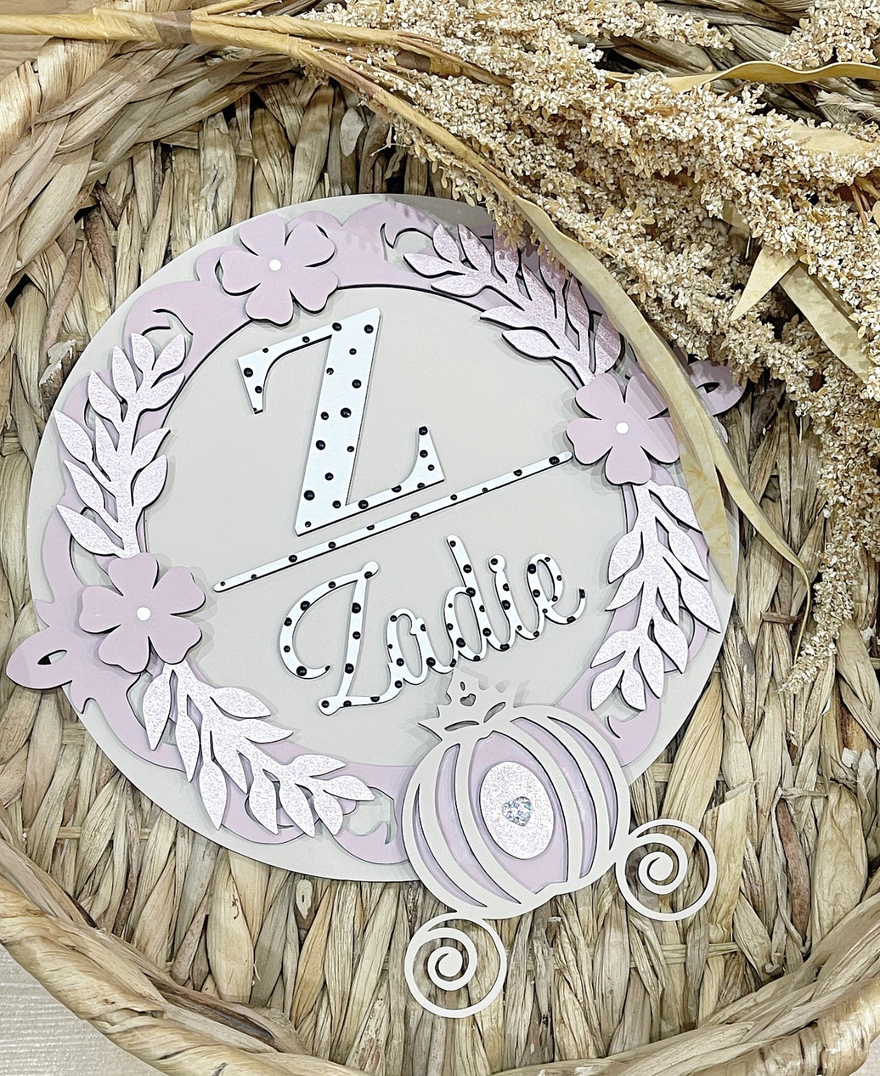 Princess Carriage Plaque - Cute as a Button by Laura