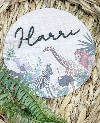 Safari Printed Plaque - Cute as a Button by Laura