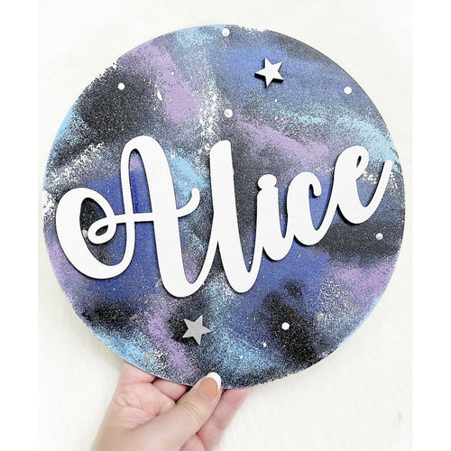 Space Galaxy Plaque - Cute as a Button by Laura
