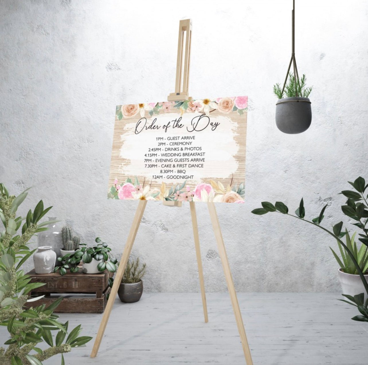 Spring Floral Order Of The Day Board - Cute as a Button by Laura