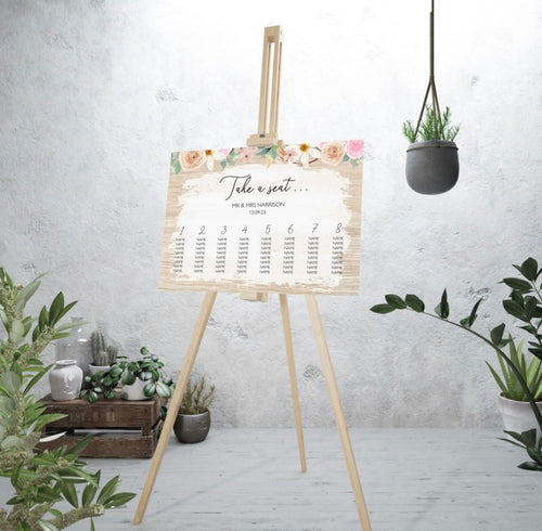 Spring Floral Seating Plan Board - Cute as a Button by Laura