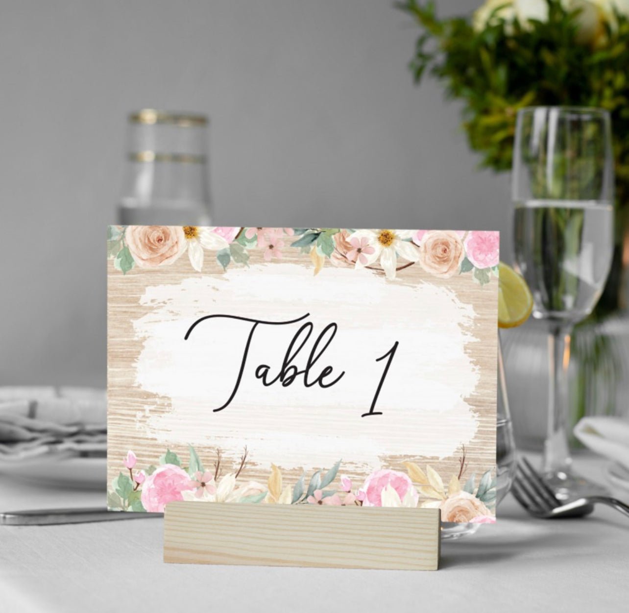 Spring Floral Table Numbers Sign - Cute as a Button by Laura