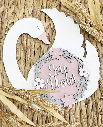 Swan Holding Plaque - Cute as a Button by Laura