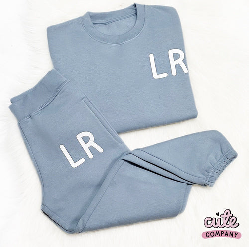 Sweater & Jogger Set Initials - Cute as a Button by Laura