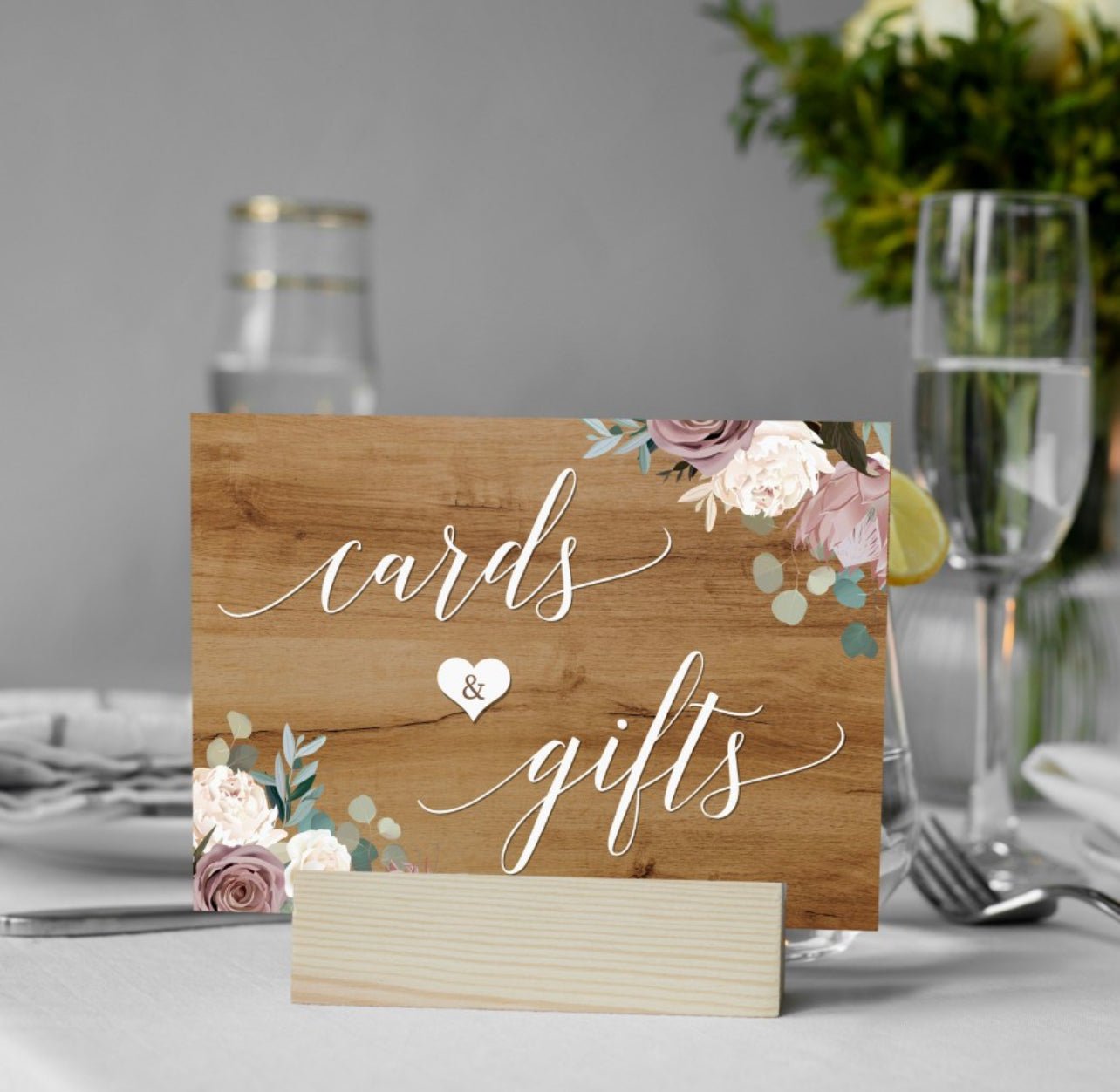 Wooden Dusky Rose Cards & Gifts Sign - Cute as a Button by Laura