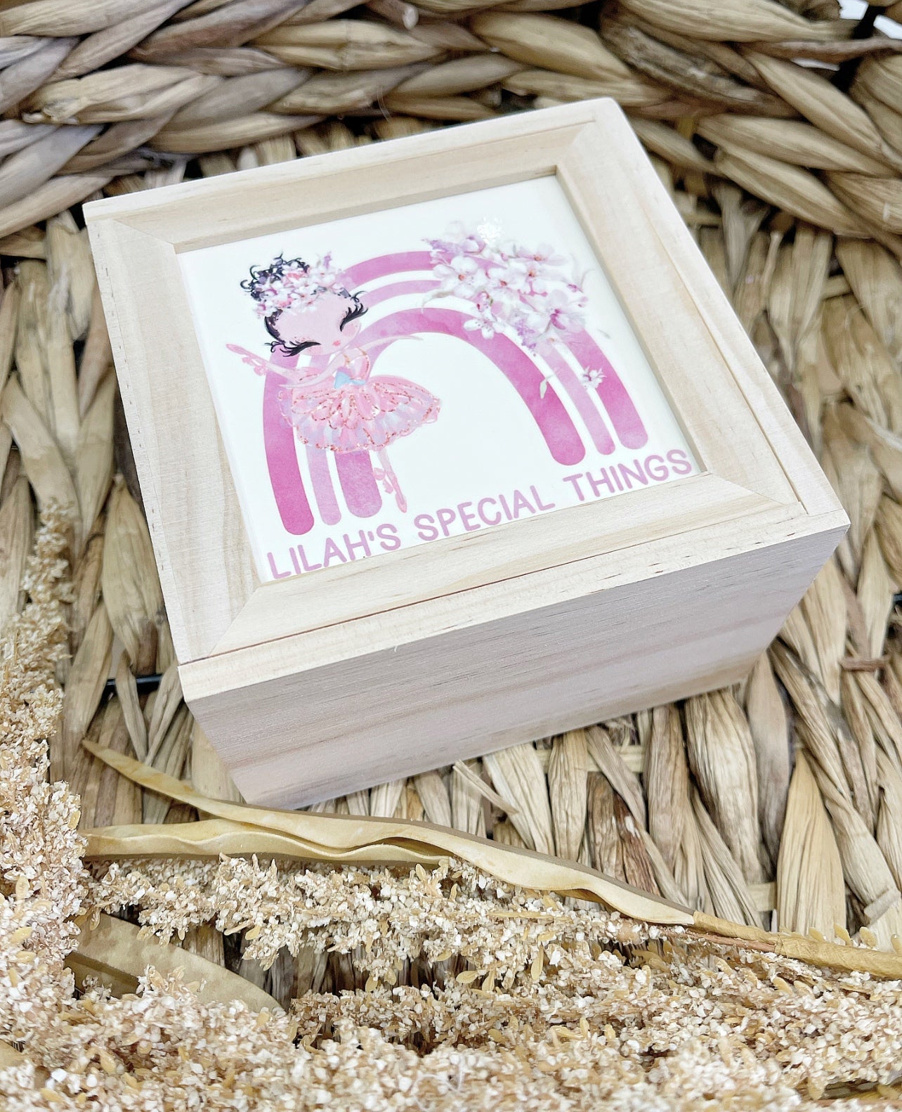 Wooden Keepsake Box - Cute as a Button by Laura