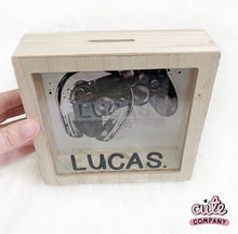 Load image into Gallery viewer, Wooden Money Box (All Designs) - Cute as a Button by Laura

